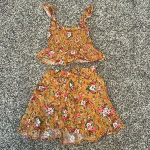 Girl’s Btween 2-Piece Floral Skirt and Top Set Sz 7